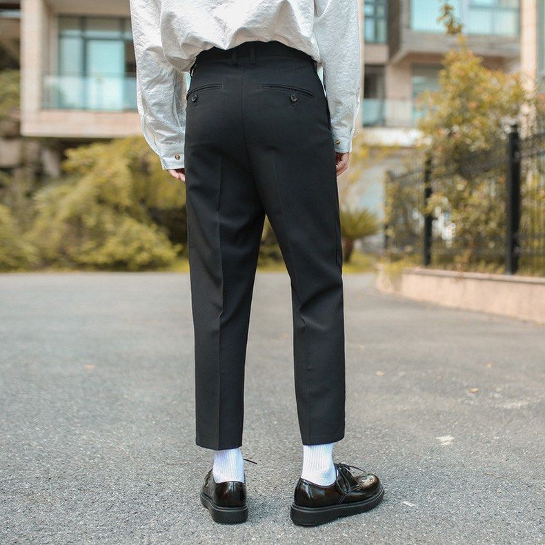 Mens cropped trousers black 2025