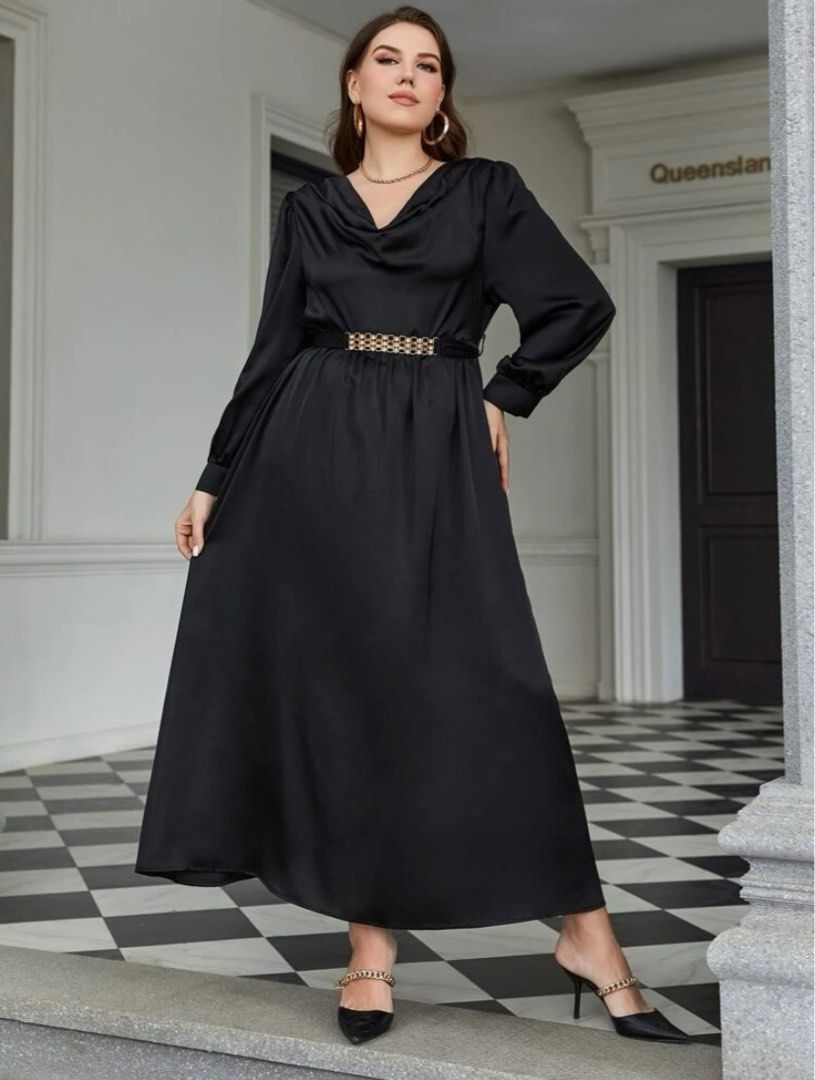 black dress gold belt