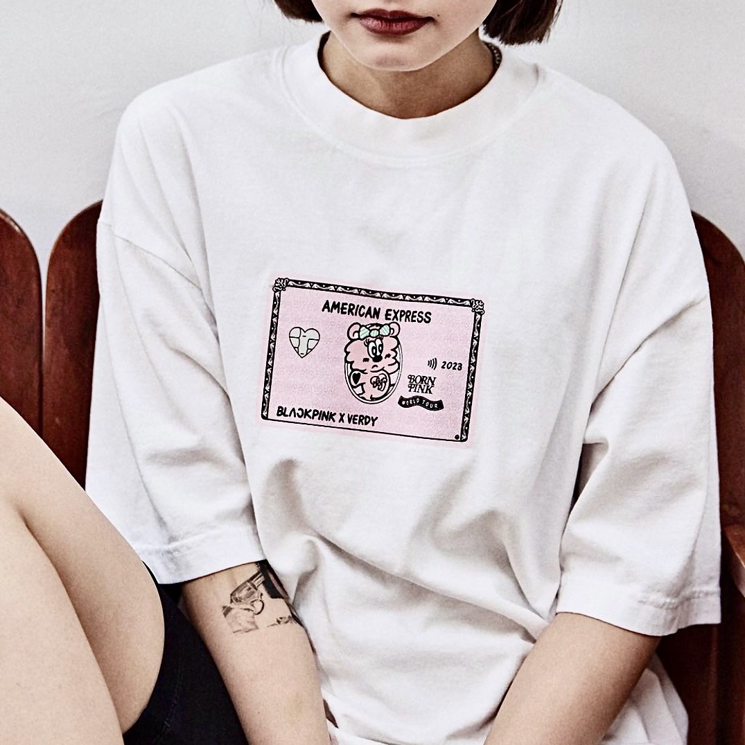 Blackpink x Verdy Born Pink AMEX Exclusive Tee, 女裝, 上衣, T 