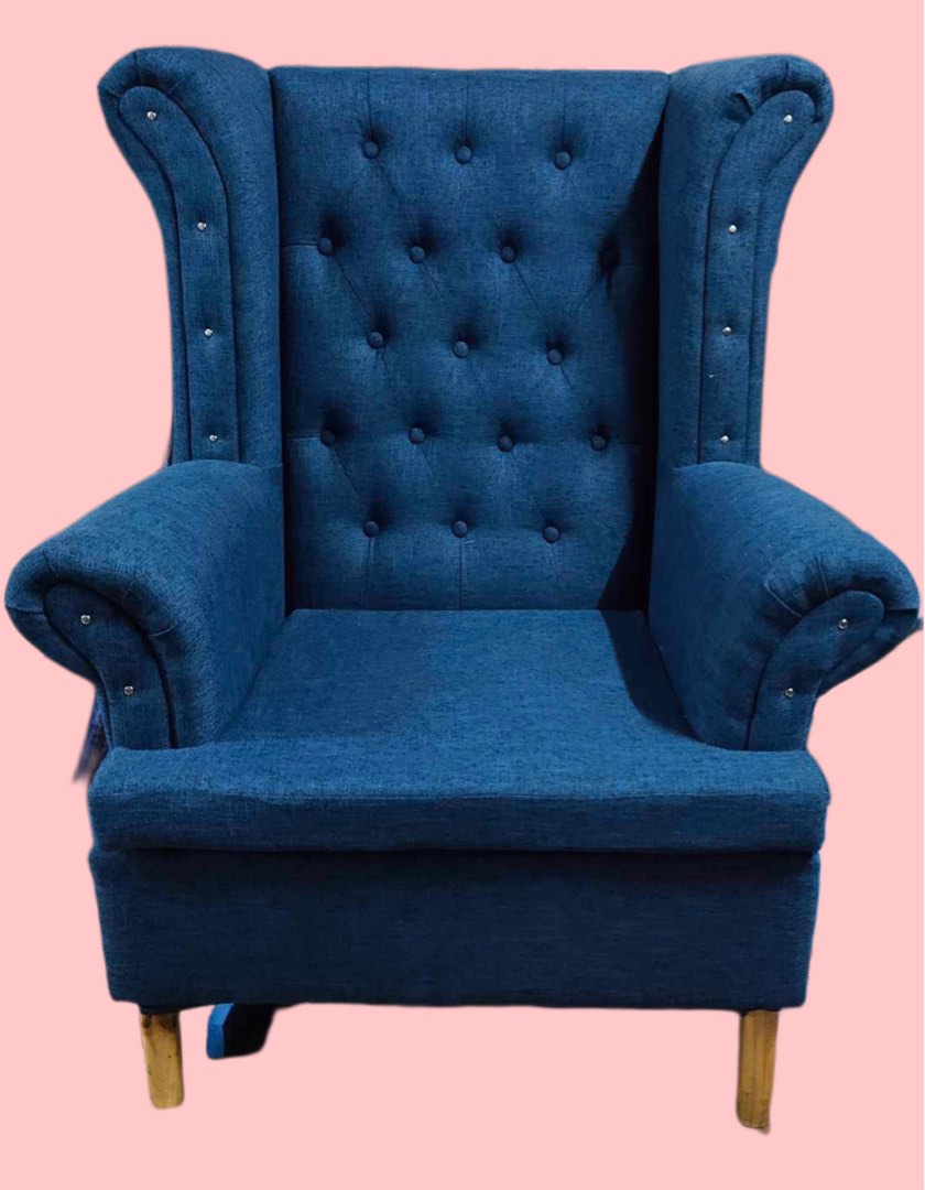 Blue Accent Chair, Furniture & Home Living, Furniture, Chairs on Carousell