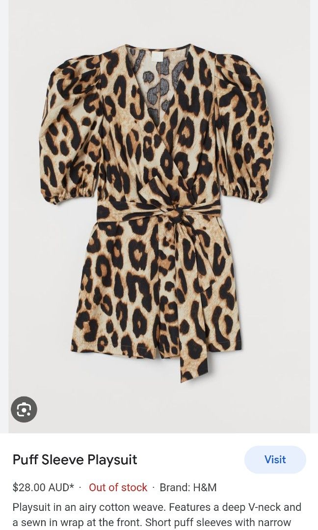 Bnwt h m leopard print playsuit