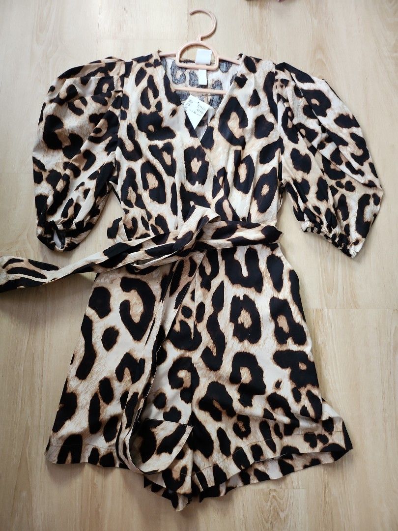 Satin leopard print playsuit store