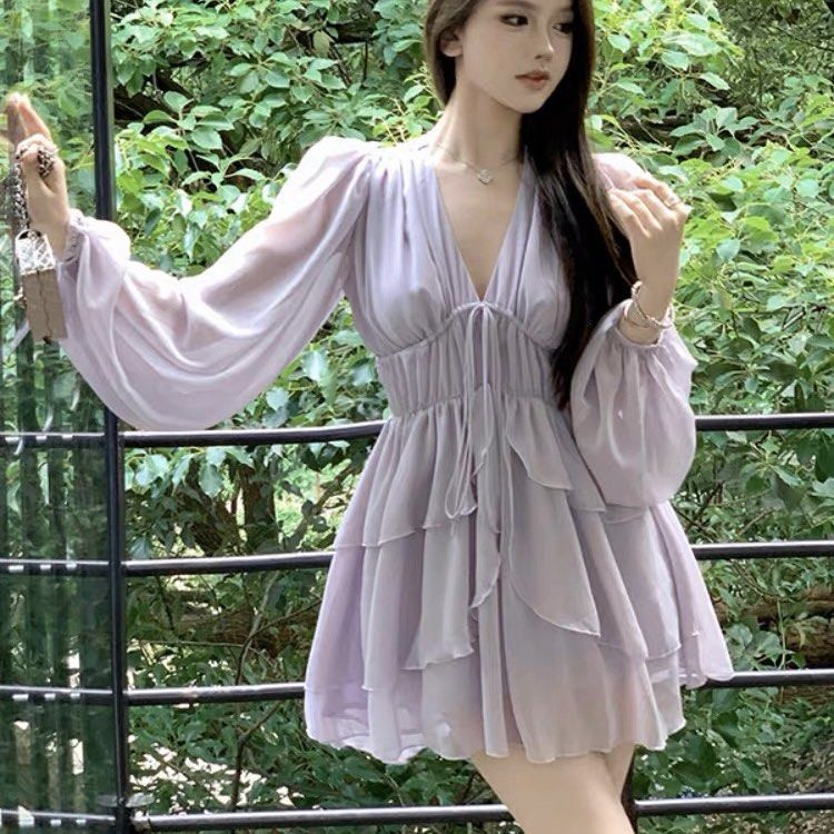 Full sleeve online chiffon dress