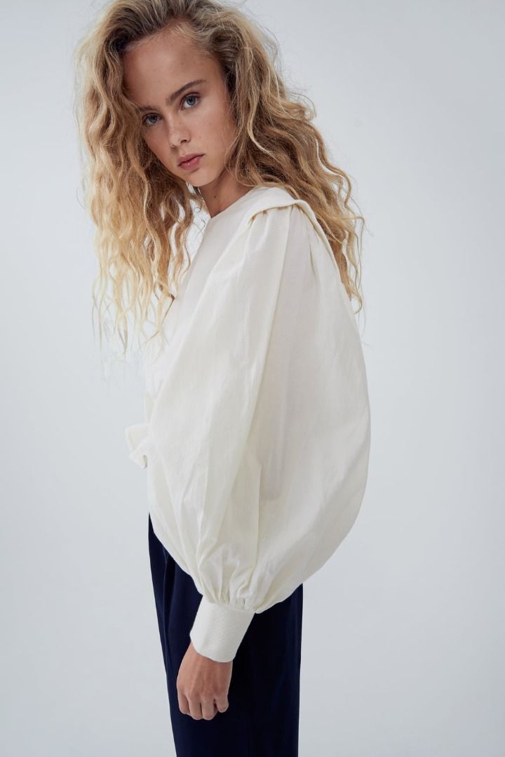 Puff sleeve new arrivals sweater zara