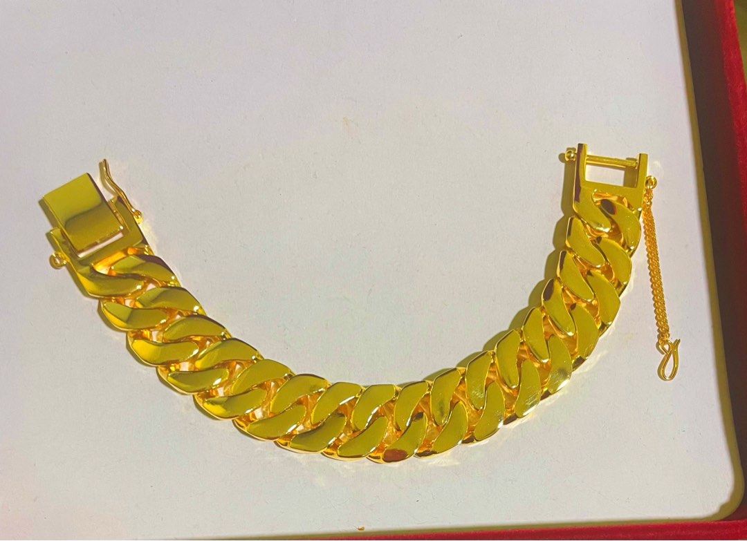 Real gold chain bracelet sale mens