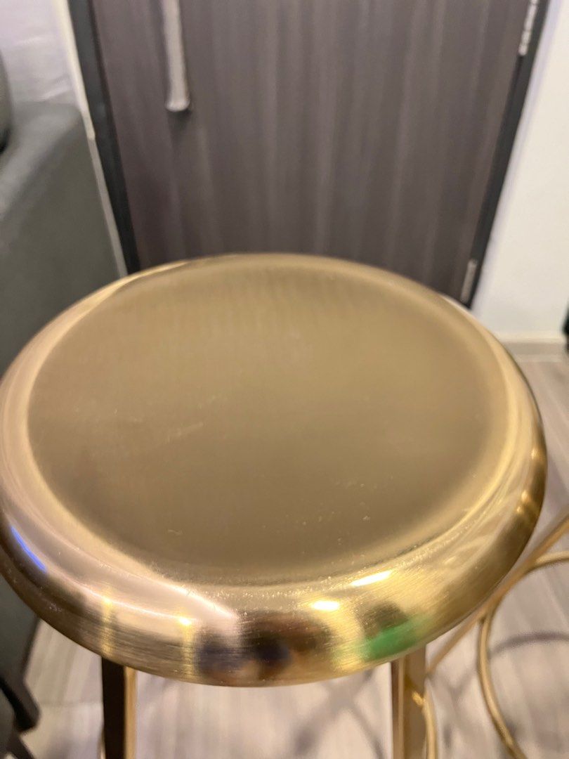 Brass finished Bar Stools, Furniture & Home Living, Furniture, Chairs