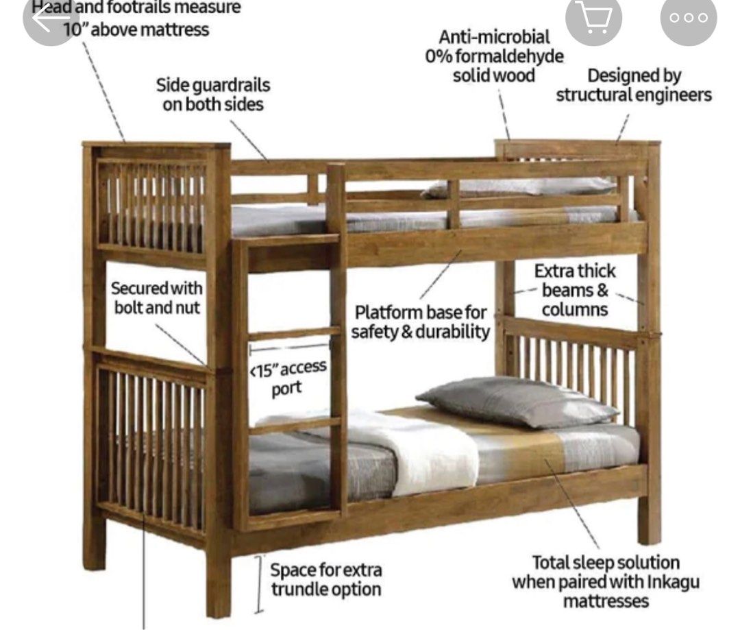 Bunk Bed Picket and Rail Super Single, Furniture & Home Living