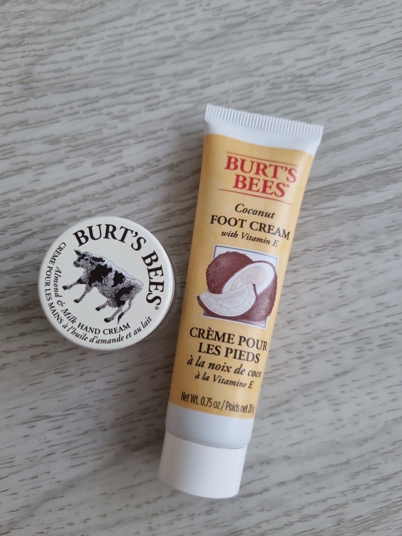 Burt's Bee almond and milk hand cream coconut foot cream, Beauty