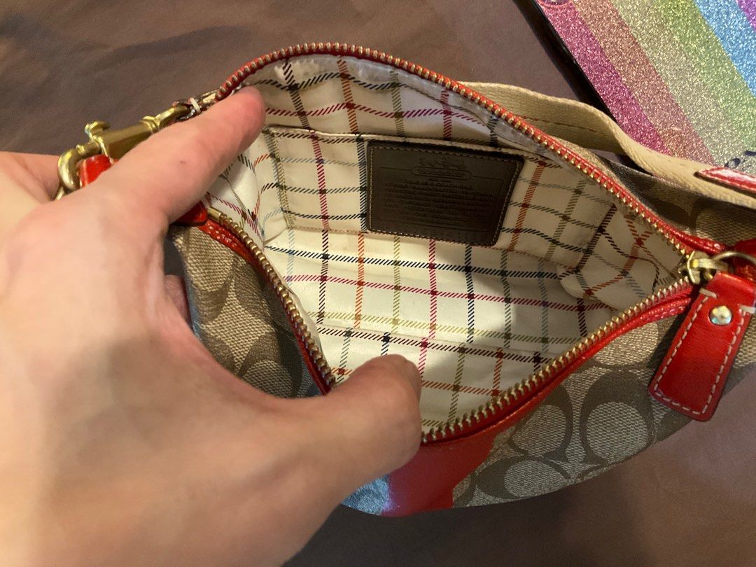 Coach, Bags, Coach Vintage Signature Stripe Small Baguette Pochette