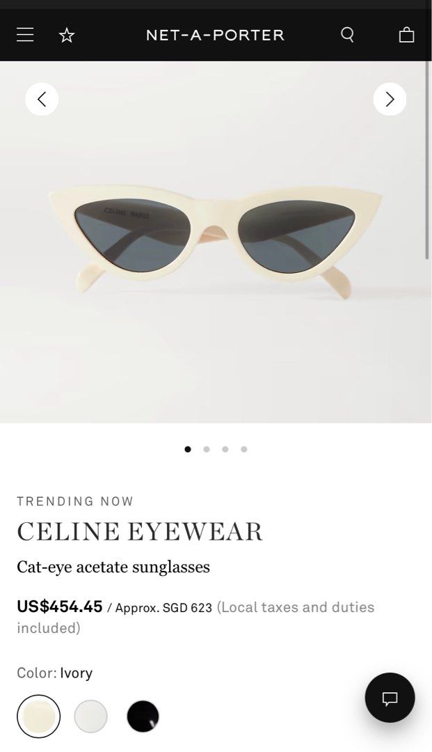 Cat-eye sunglasses in white - Celine Eyewear | Mytheresa