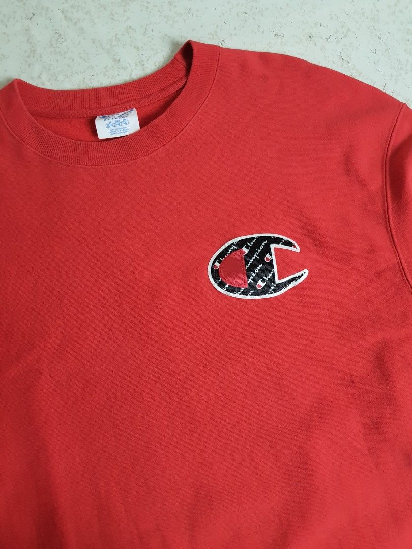 Champion Reverse Weave Sublimated C logo Sweatshirt Red