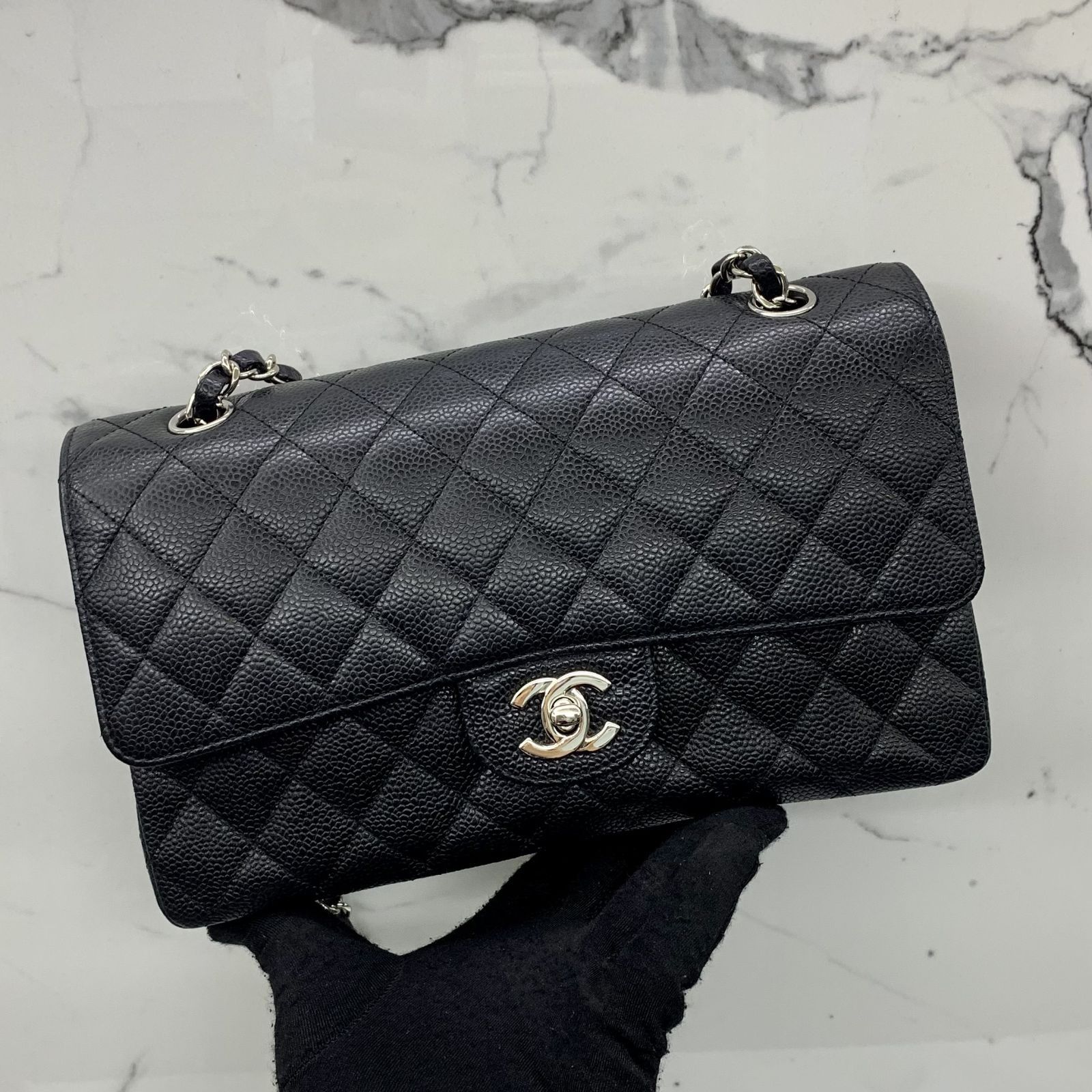 Chanel White Chevron Vintage Flap, Luxury, Bags & Wallets on Carousell