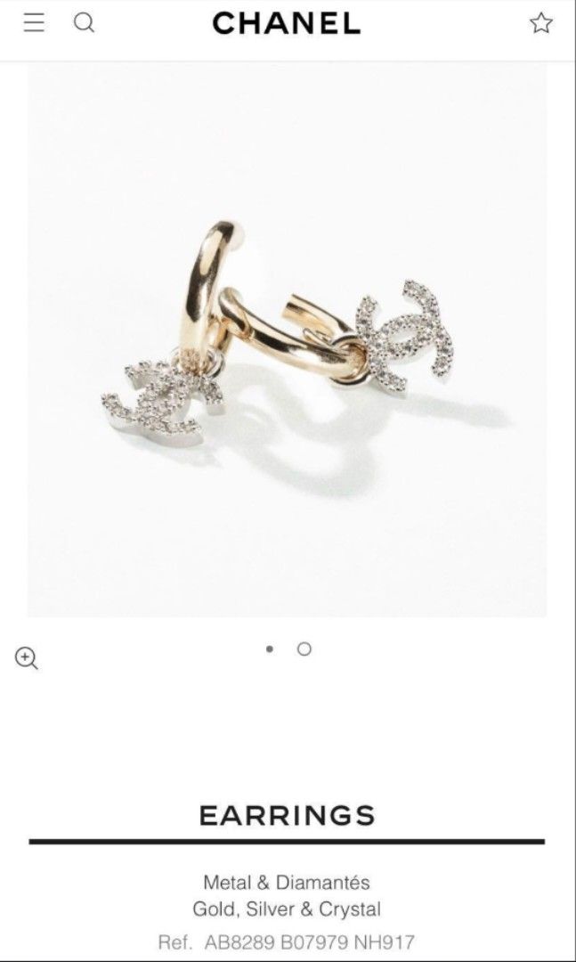 Chanel CC Hoop Dangle Earrings, Luxury, Accessories on Carousell