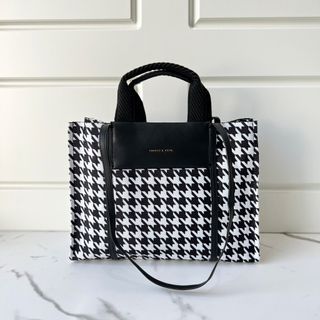 Black Large Double Handle Tote Bag CHARLES KEITH KR