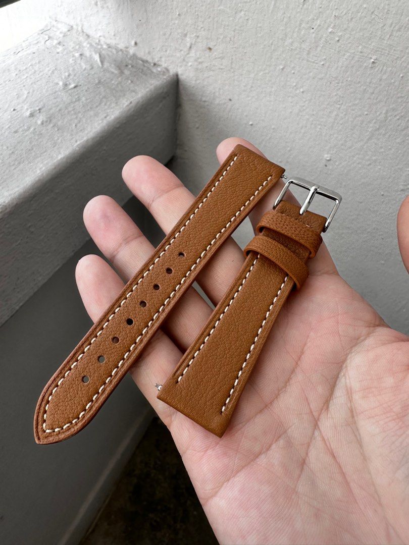 Gold watch top tan strap