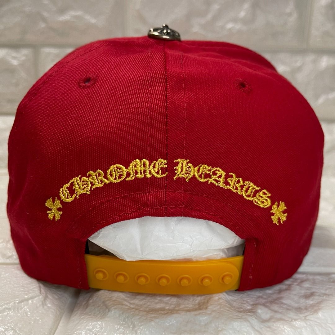 Chrome Hearts CH Silver Button Hat Red/Yellow, 男裝, 手錶及配件