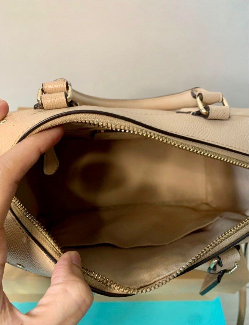 Coach mini bennett satchel in crossgrain leather top