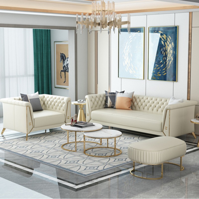 Cream shop microfiber sofa