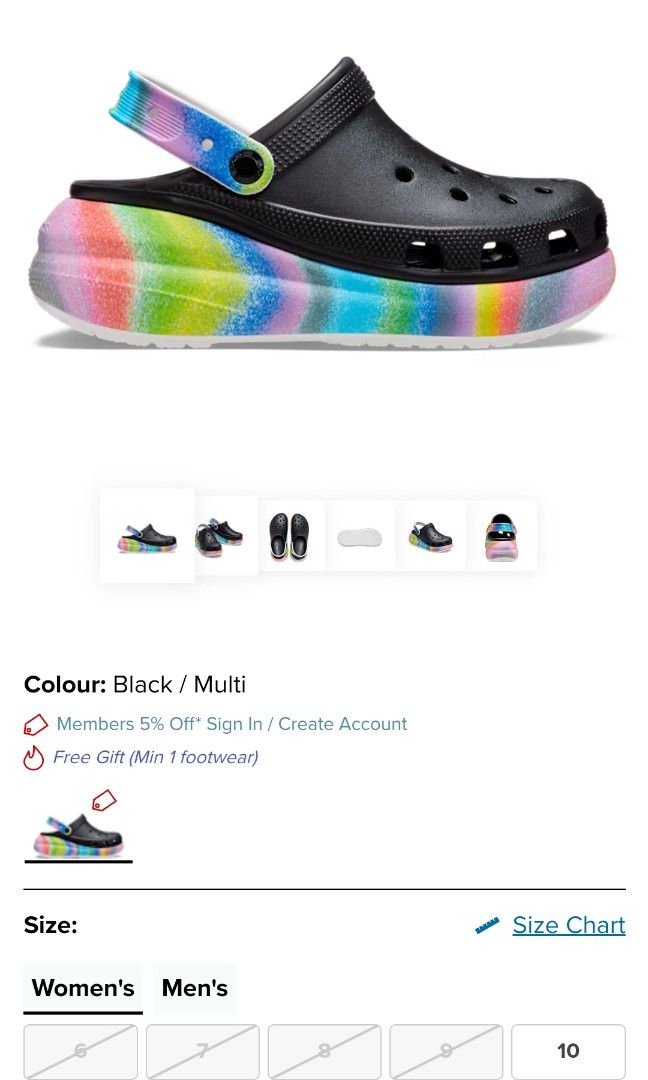 Rainbow crocs clearance platform