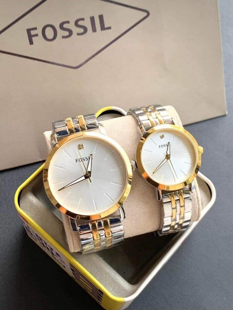 Fossil Lux Luther Two tone Couple Watch