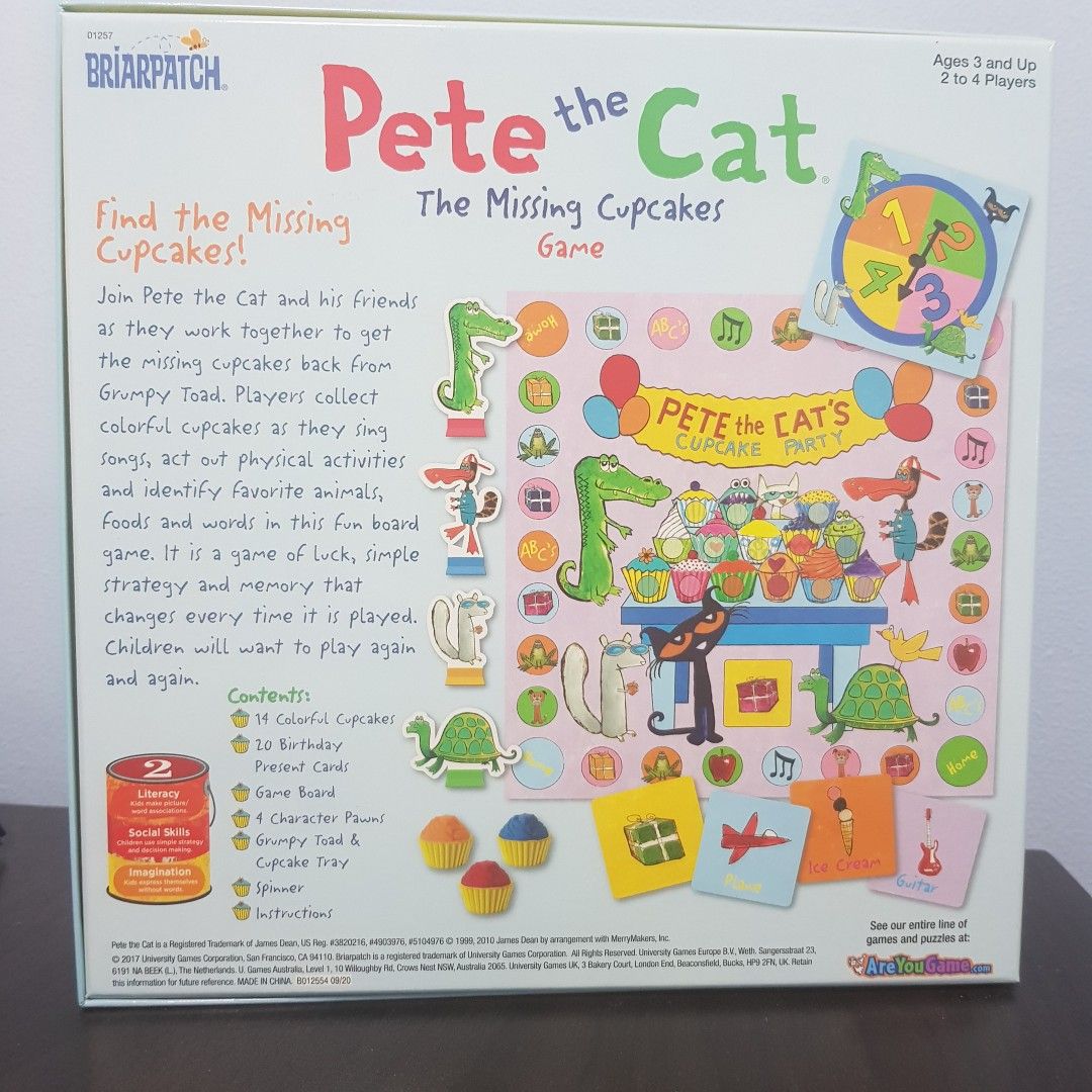 (Free mail) Pete the Cat The Missing Cupcake Game | Kid board game , 3 ...
