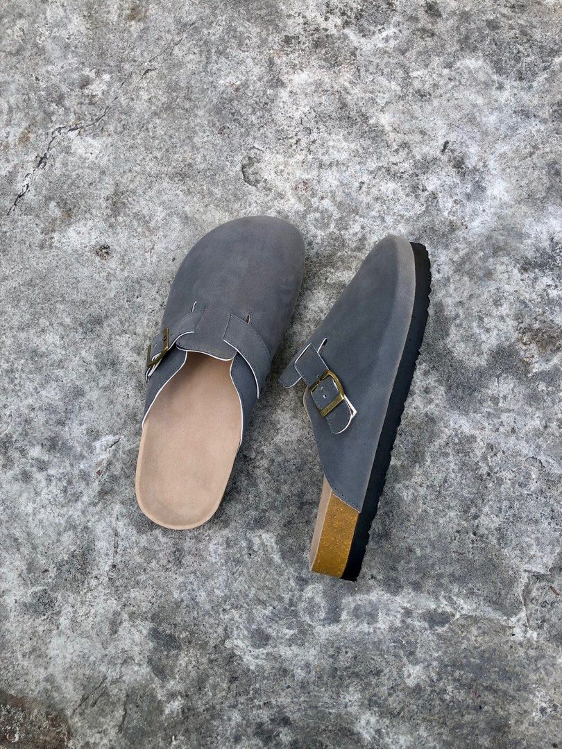 Gray sales suede clogs