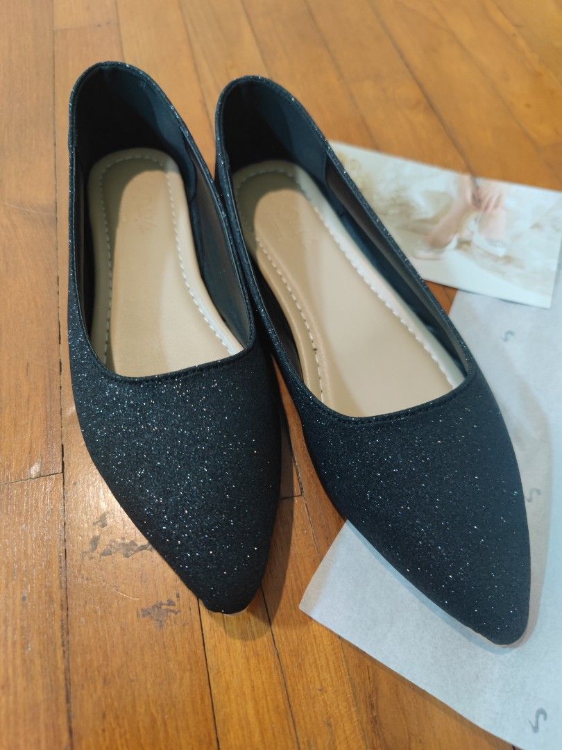 Glitter flat shoes sale