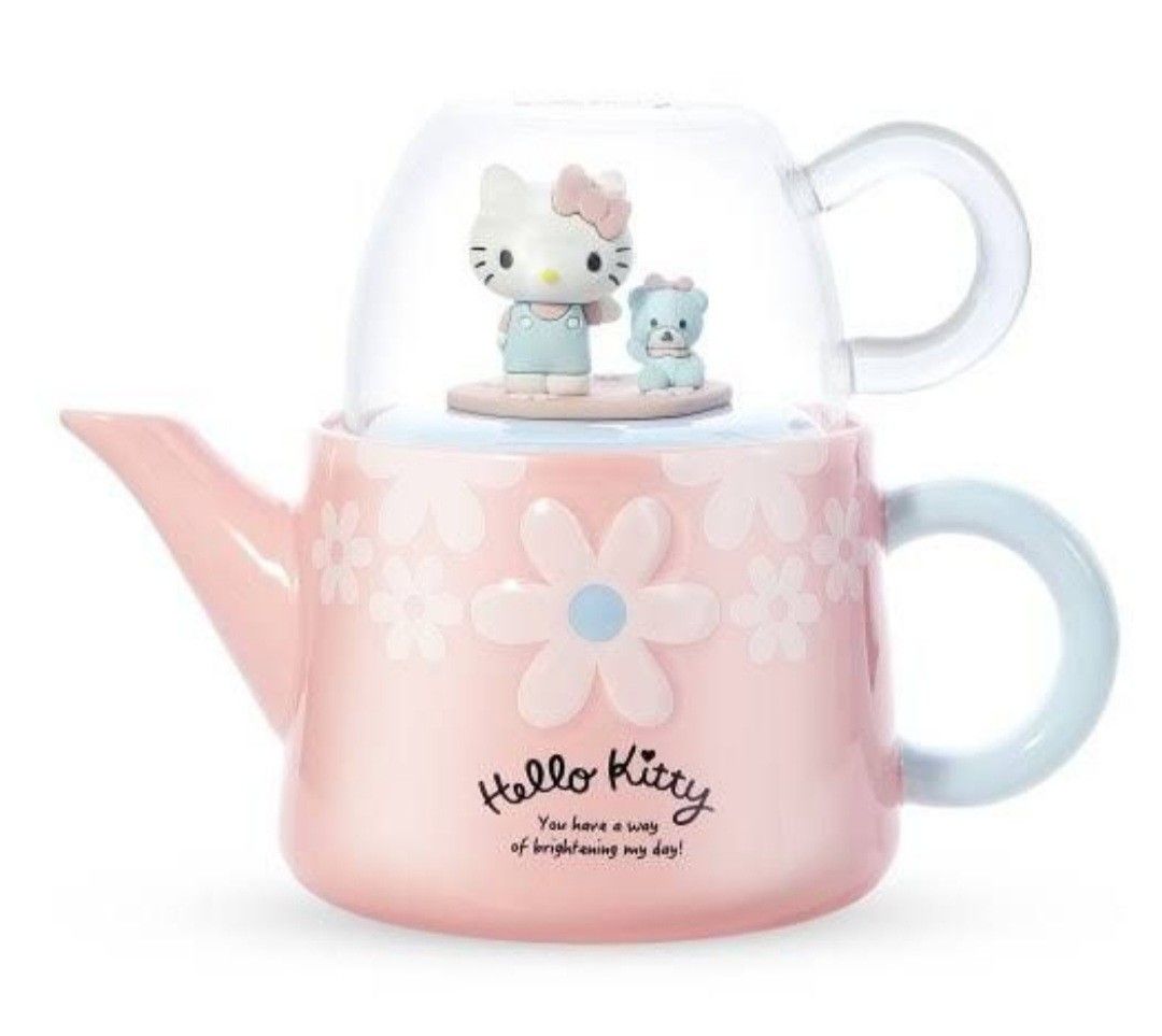 Hello Kitty Limited Edition x NTUC Ceramic Teapot with Glass Cup
