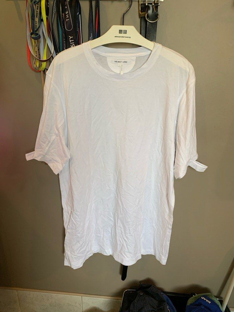 Helmut Lang ripped arms tshirt Men s Fashion Tops Sets Tshirts Polo Shirts on Carousell