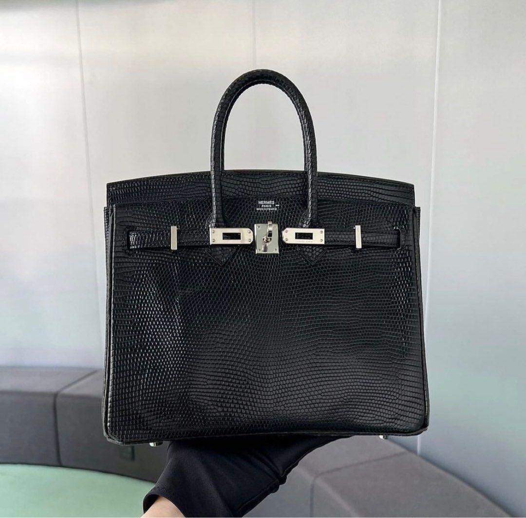 Hermes Birkin 25 Black Lizard in PHW, Luxury, Bags & Wallets on