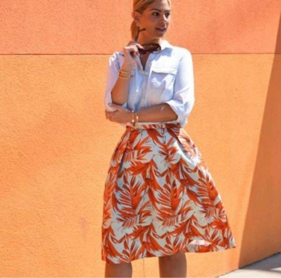 H&m orange skirt discount