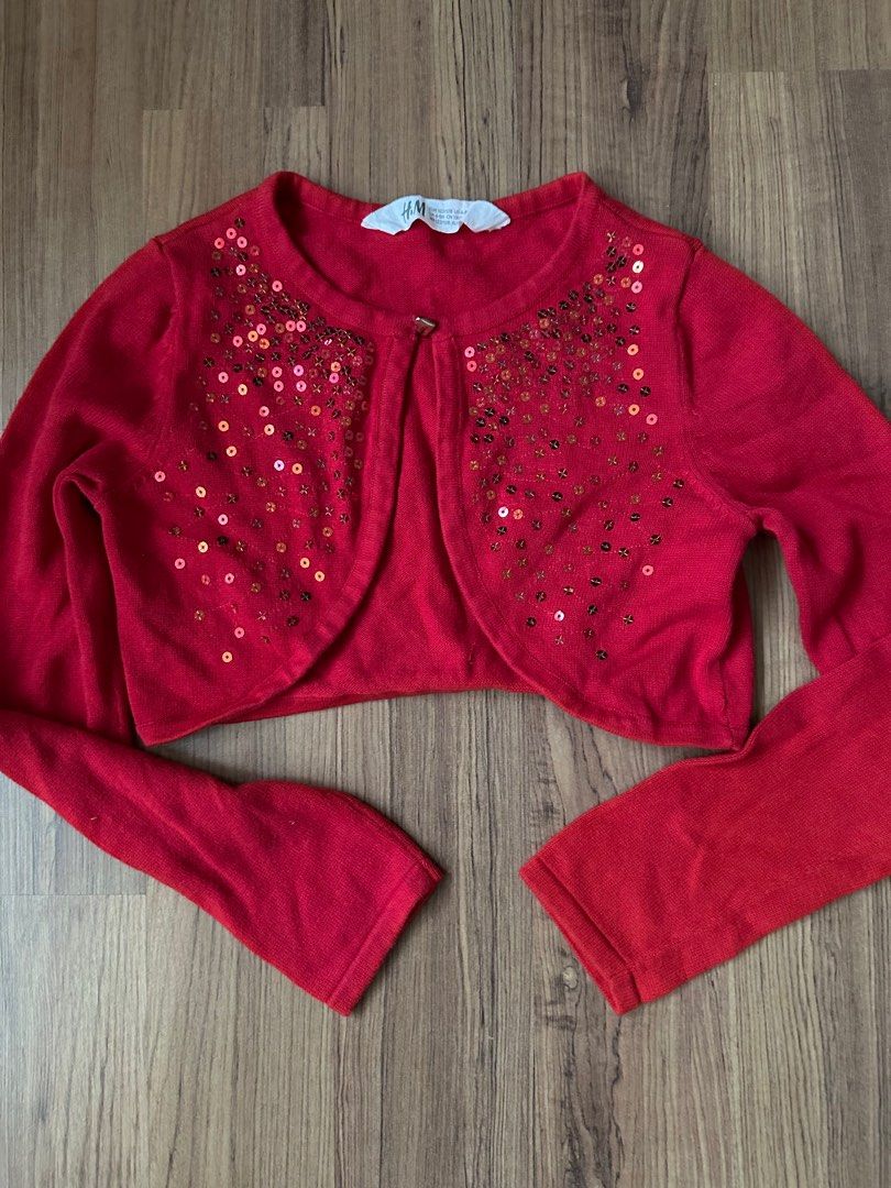 Red hotsell glitter cardigan