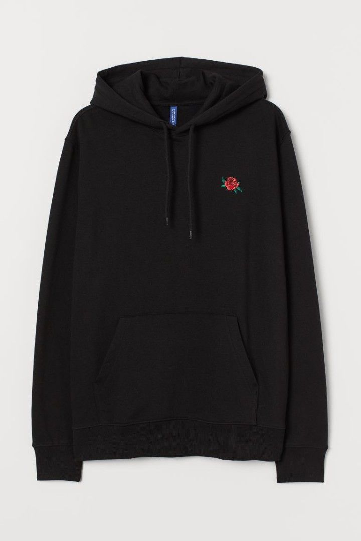 Rose on sale embroidery hoodie
