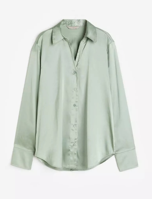 h&m satin shirt
