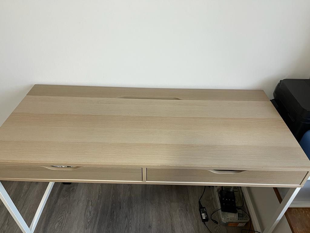 Ikea Alex Desk (white stained/oak), Furniture & Home Living, Furniture