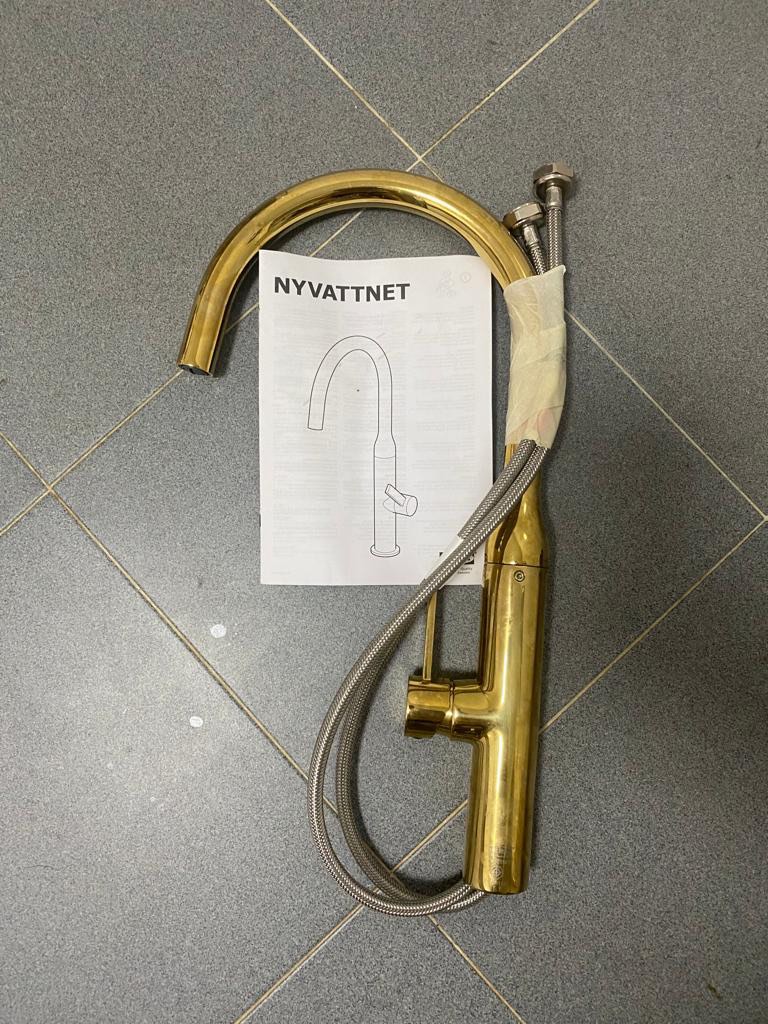IKEA GOLD KITCHEN TAP, Furniture & Home Living, Bathroom & Kitchen Fixtures on Carousell