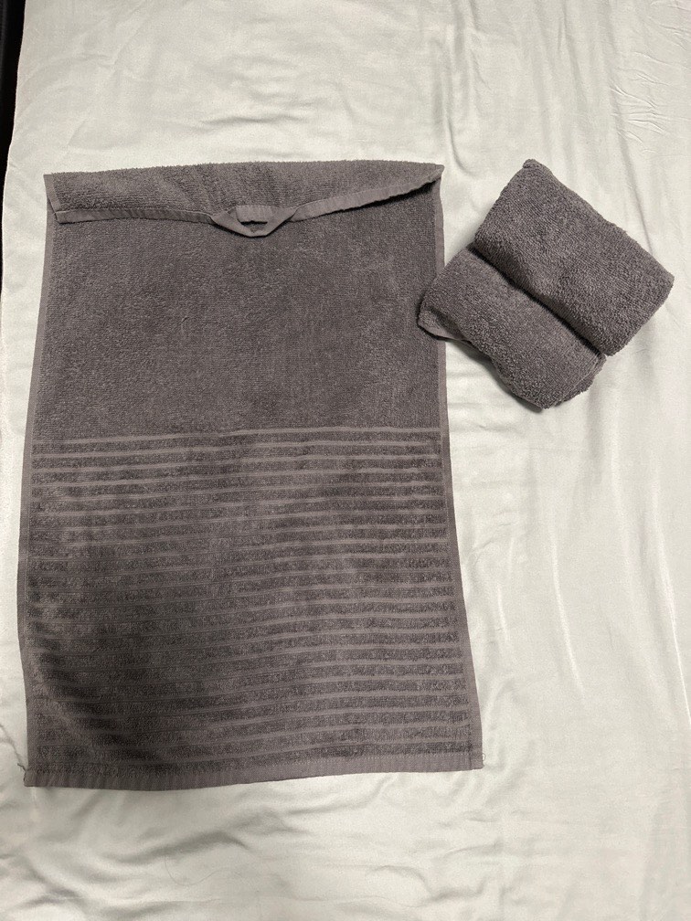 IKEA Grey Face Towels, Furniture & Home Living, Bedding & Towels on