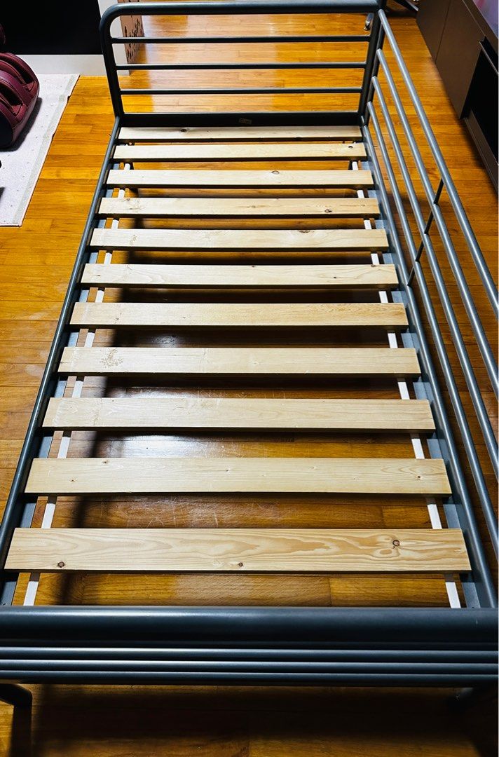 IKEA Metal Bedframe + Latex Mattress, Furniture & Home Living