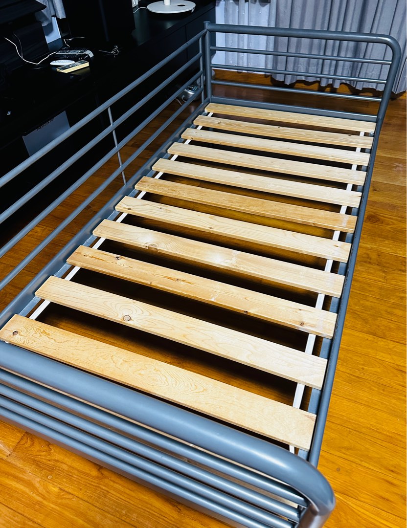 IKEA Metal Bedframe + Latex Mattress, Furniture & Home Living