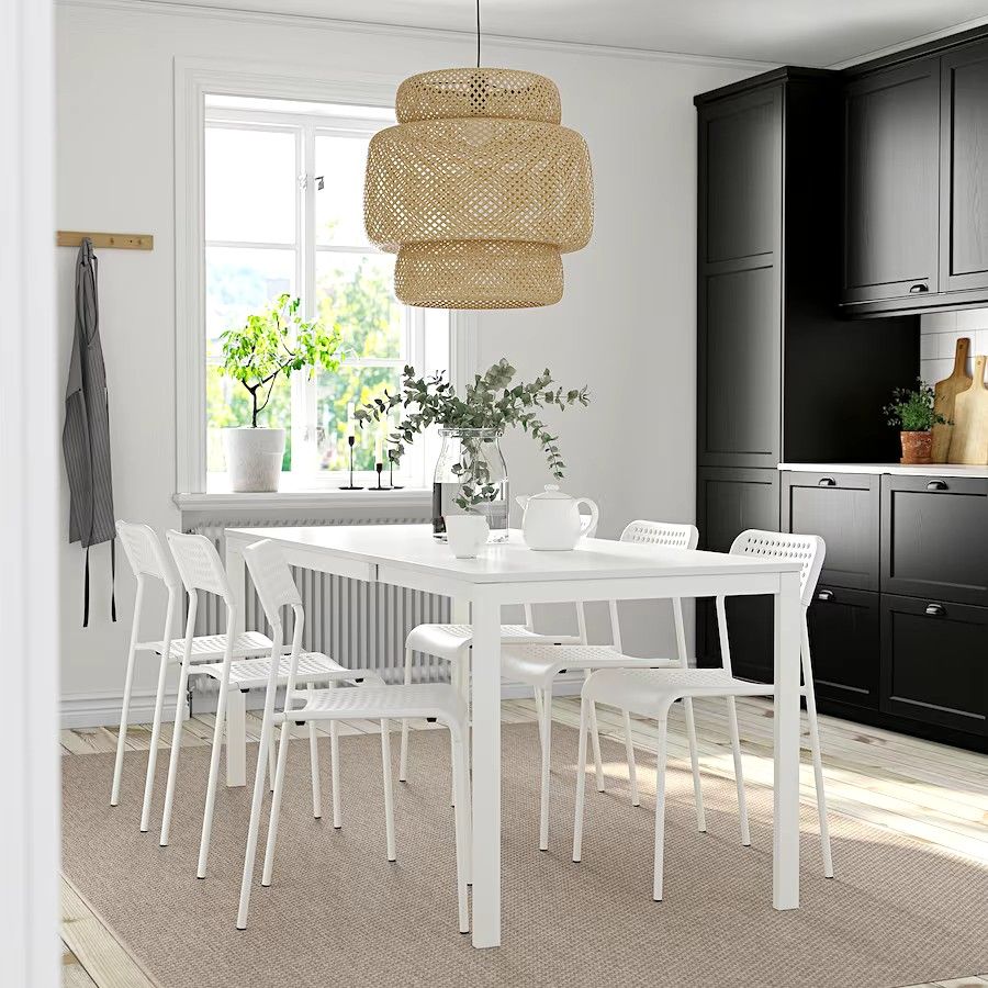 White dining table set ikea top
