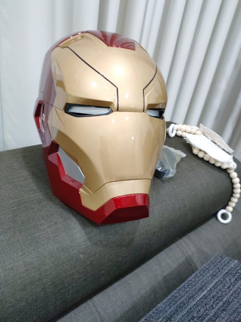 helmet iron man mark 46 V MK46 Wearable Electric Cosplay Mask Auto Open Close LED Eyes Sound for Marvel Fans Puzzloria Mini Figure comes as pictured. Mark 46 appreciation post. I
