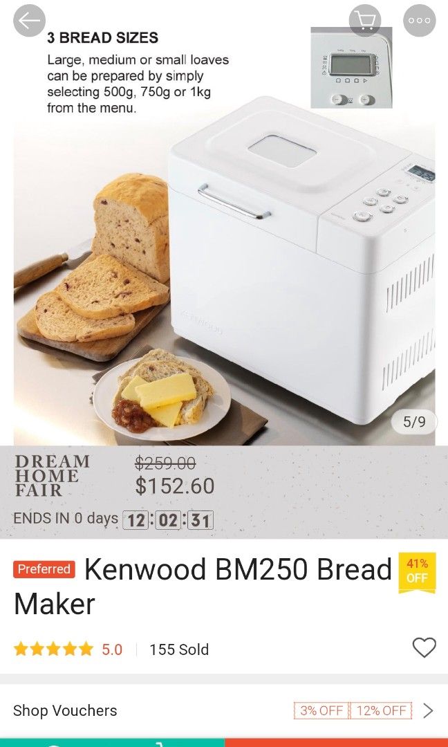 KENWOOD Bread maker, TV & Home Appliances, Kitchen Appliances, Ovens