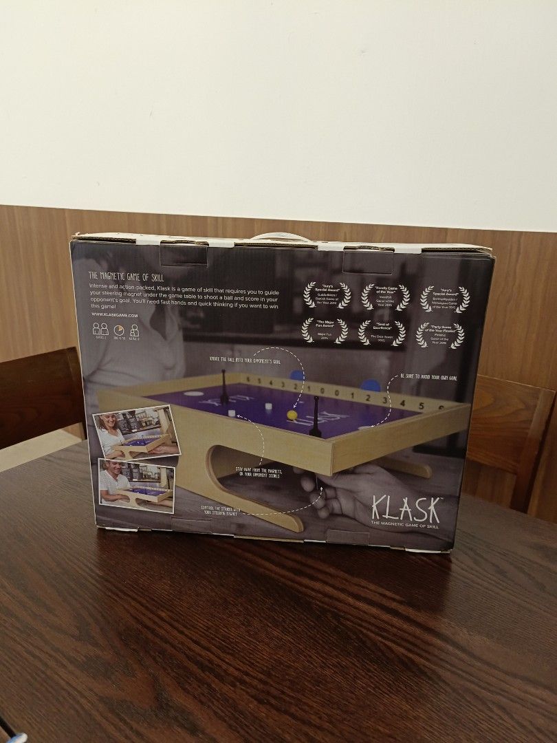 KLASK 4: The 4 Player Magnetic Party Game of Skill - for Kids and Adults of  All Ages That's Half Foosball, Half Air Hockey