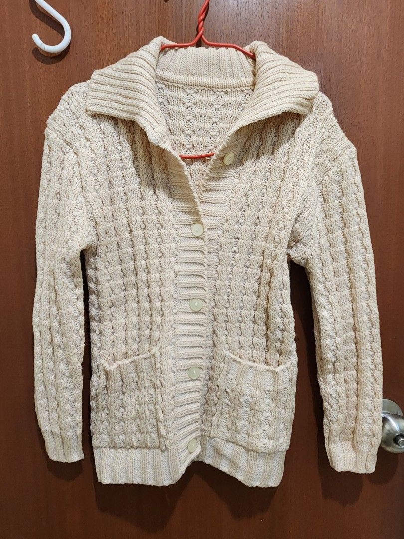 White knit top cardigan womens