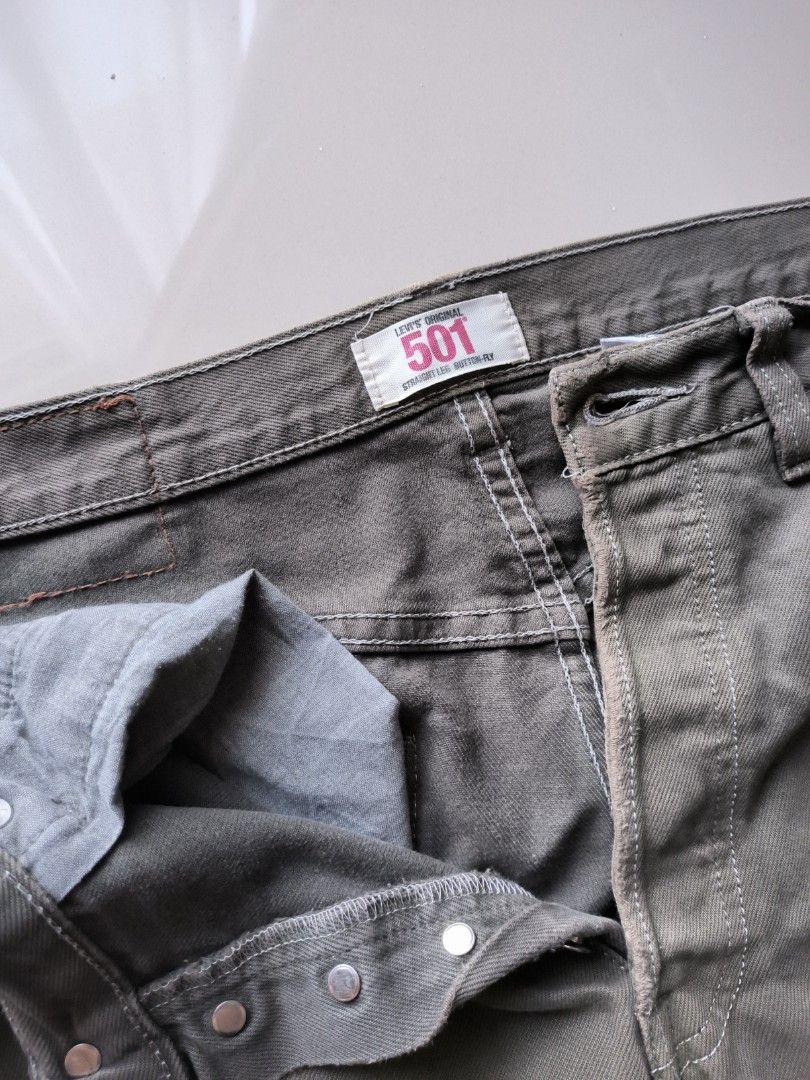 Levis 501 army green olive 33