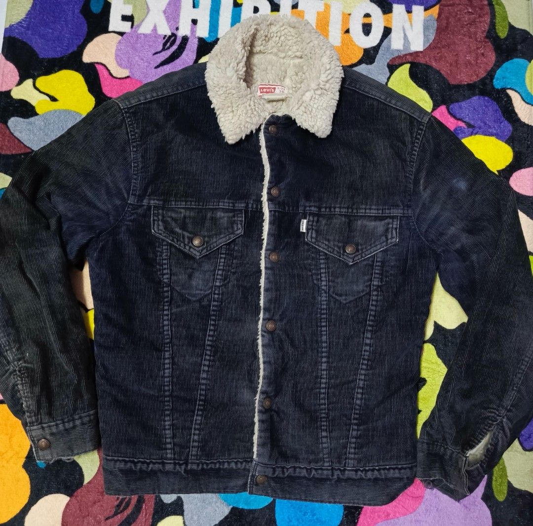 Levi's cord sherpa coach jacket in green hot sale