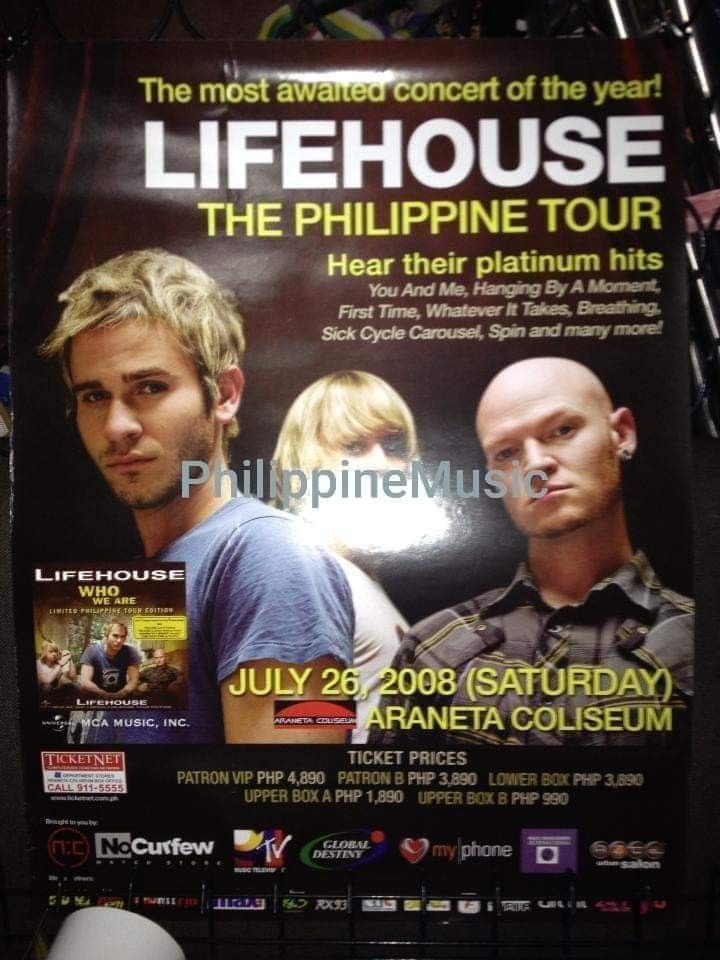 Lifehouse The Philippine Tour Promo Poster, Hobbies & Toys, Memorabilia