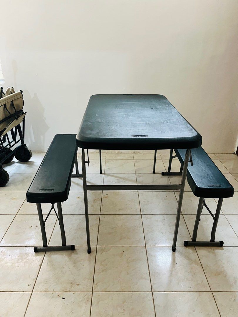 Lifetime folding hotsell table with benches
