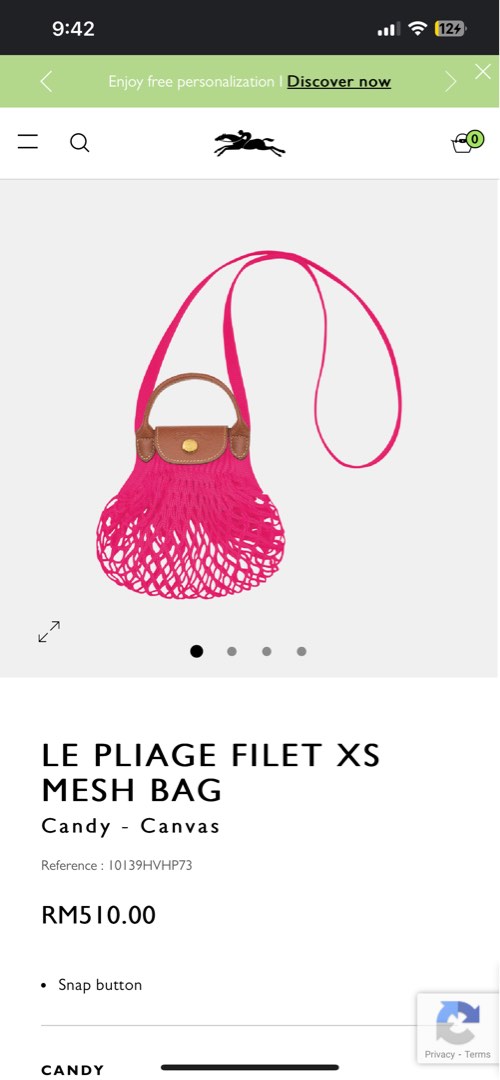 Le Pliage Filet XS Mesh bag Candy - Canvas (10139HVHP73)
