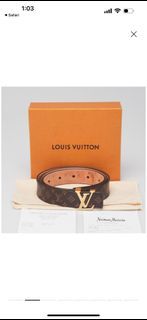 Louis Vuitton M0027T Taiga Initiales LV tilt 40mm Reversible Belt Size  95/38 (JJ0213)